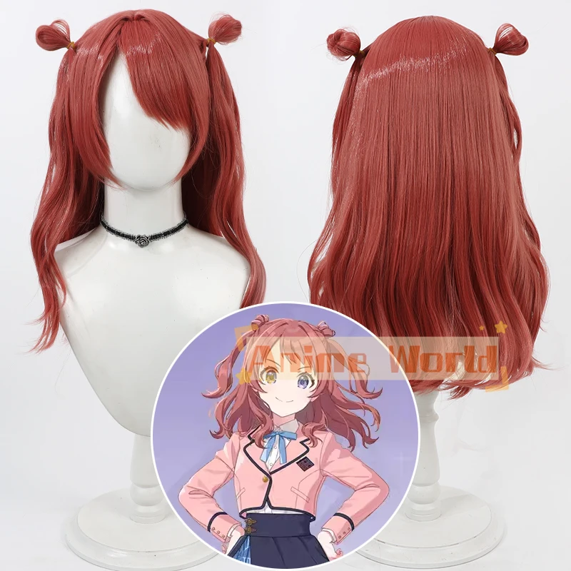 Hanami Saki Cosplay Wig Game Gakuen IDOLM cosplay Wig HSIU 70CM Mixed Red Long Hair Synthetic Fujita Kotone cosplay