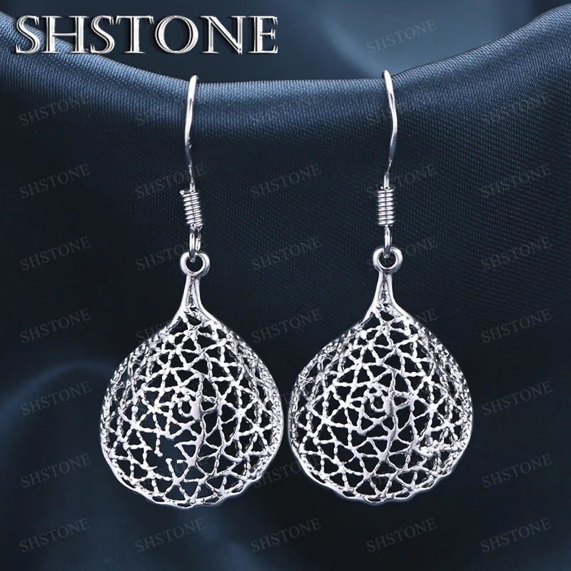 

Hot Selling 925 Sterling Silver Mesh Water Droplet Shaped Drop Earrings Fashion Charm Jewelry Women Elegant Wedding Party Gifts