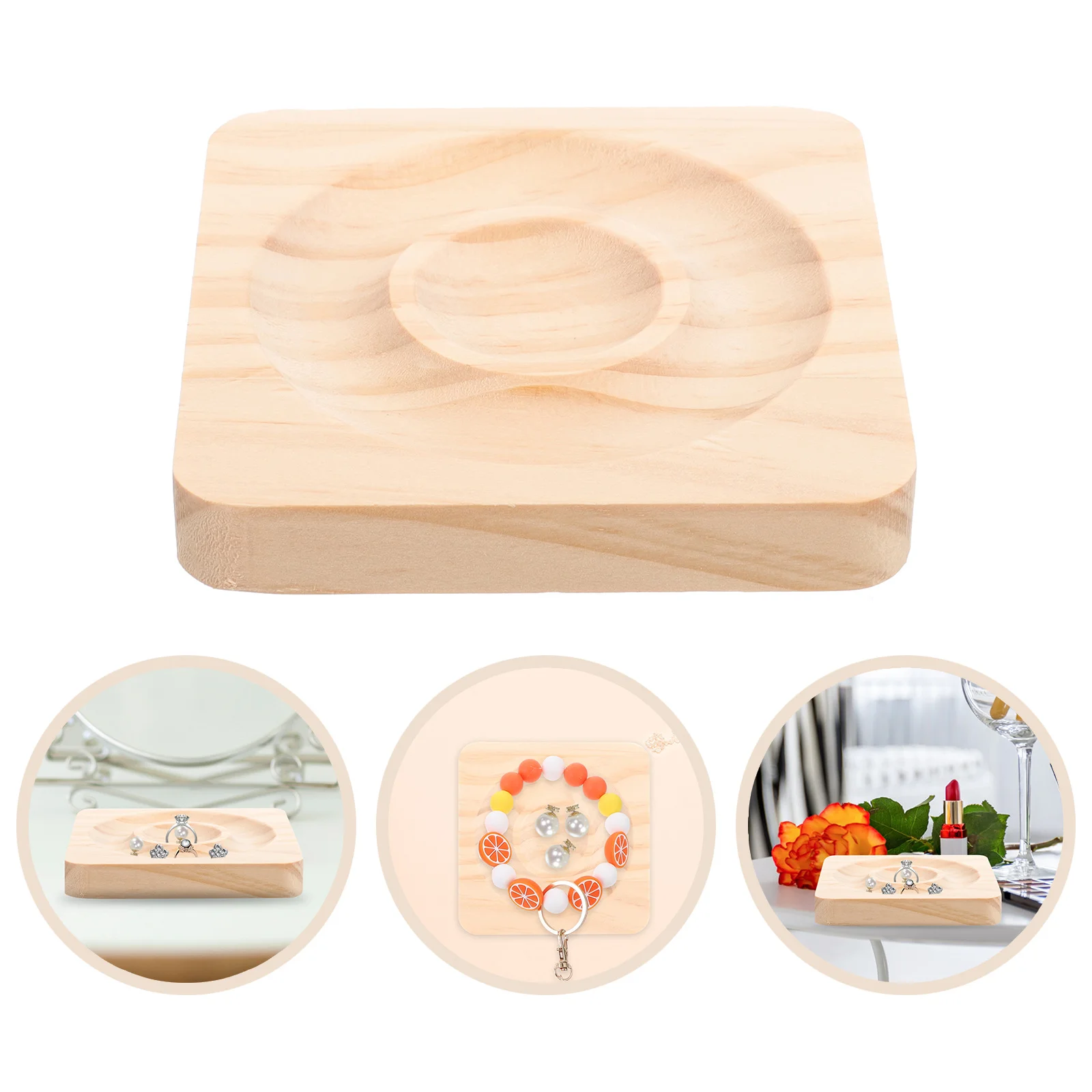 

Деревянный поднос для демонстрации браслетов Компактный поднос для ювелирных изделий Гладкая поверхность Декоративная витрина для браслета для домашнего магазина