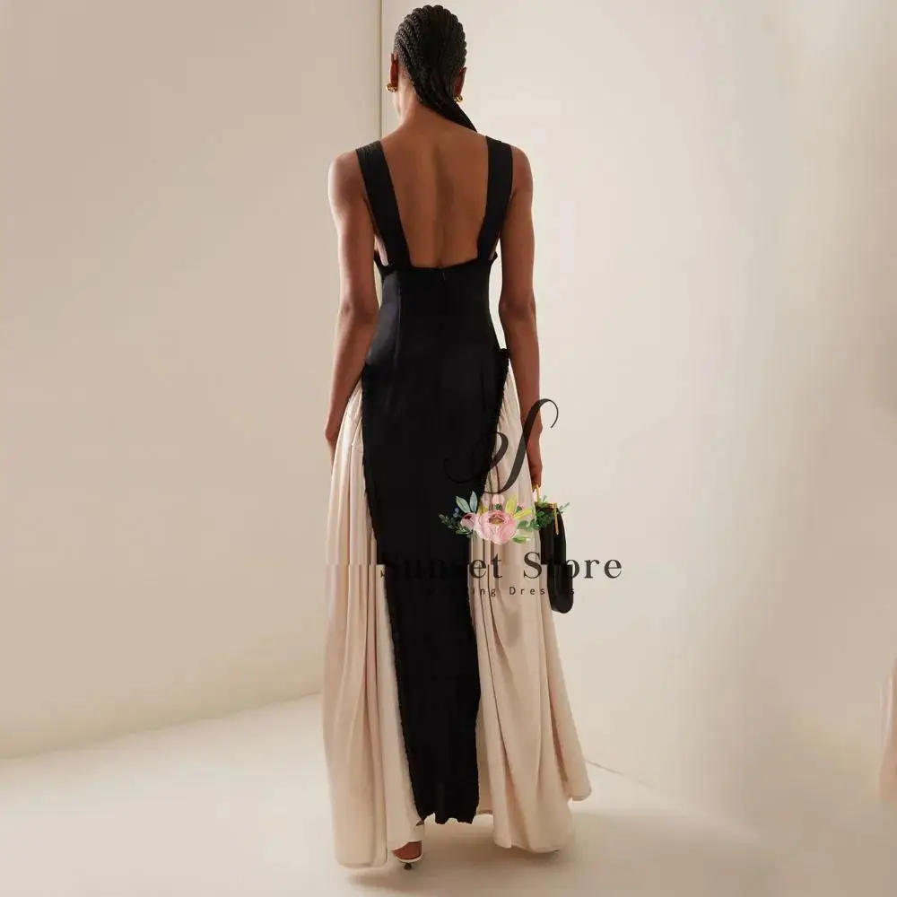 Customized  Black Beading Sweetheart Mermaid 2025 Slim Backless Crepe Ocassion Gown Floor-Length Evening Dressفستان سهرة نسائي