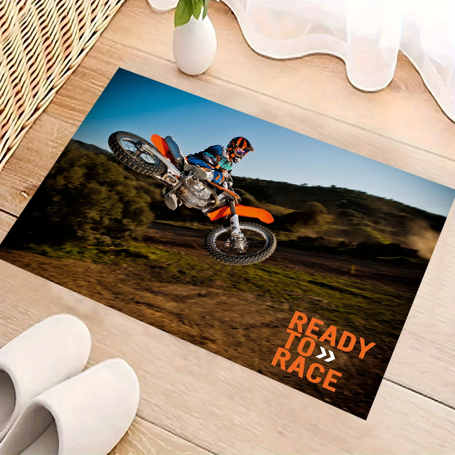 Ready TO Race K Off Road Motorcycle Parking Carpet Polyester Racing Moto Carpets Anti-slip Mat Bedside Hallway Rugs Display Mat