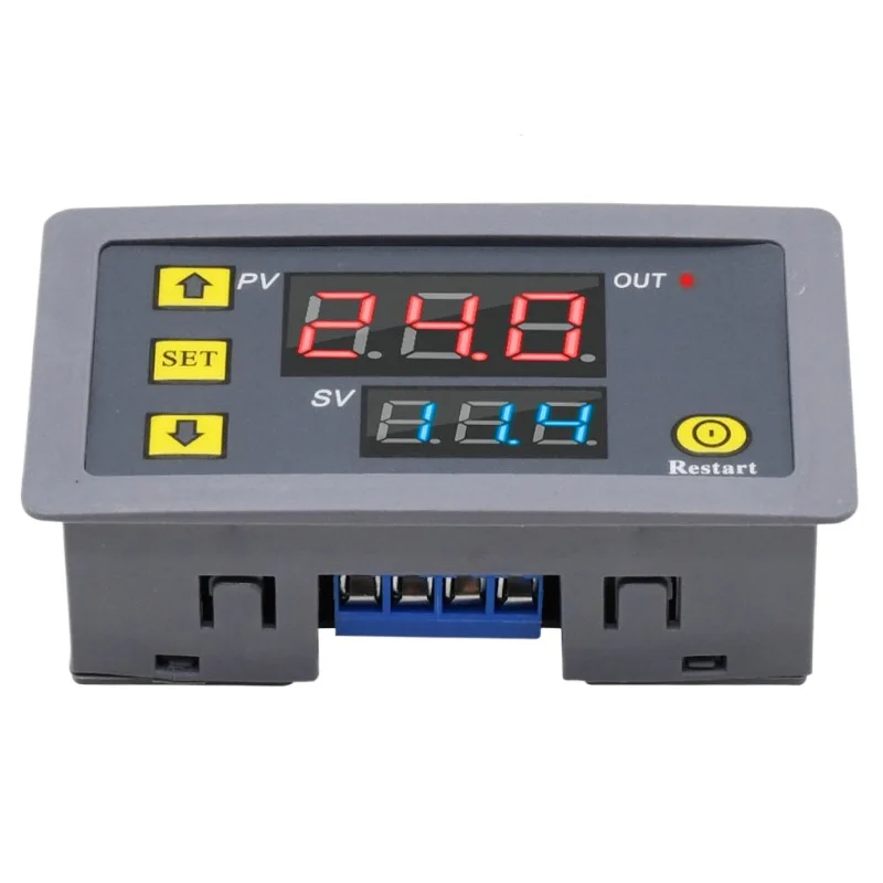 T3230 220V 24V 12VDigital Time Delay Relay Dual LED Display Cycle Timer Control Switch Adjustable Timing Relay Time Delay Switch