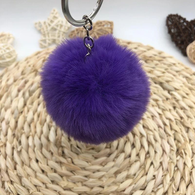 Wholesale Multicolor Furry Pom Pom Keychain, Fun Gift