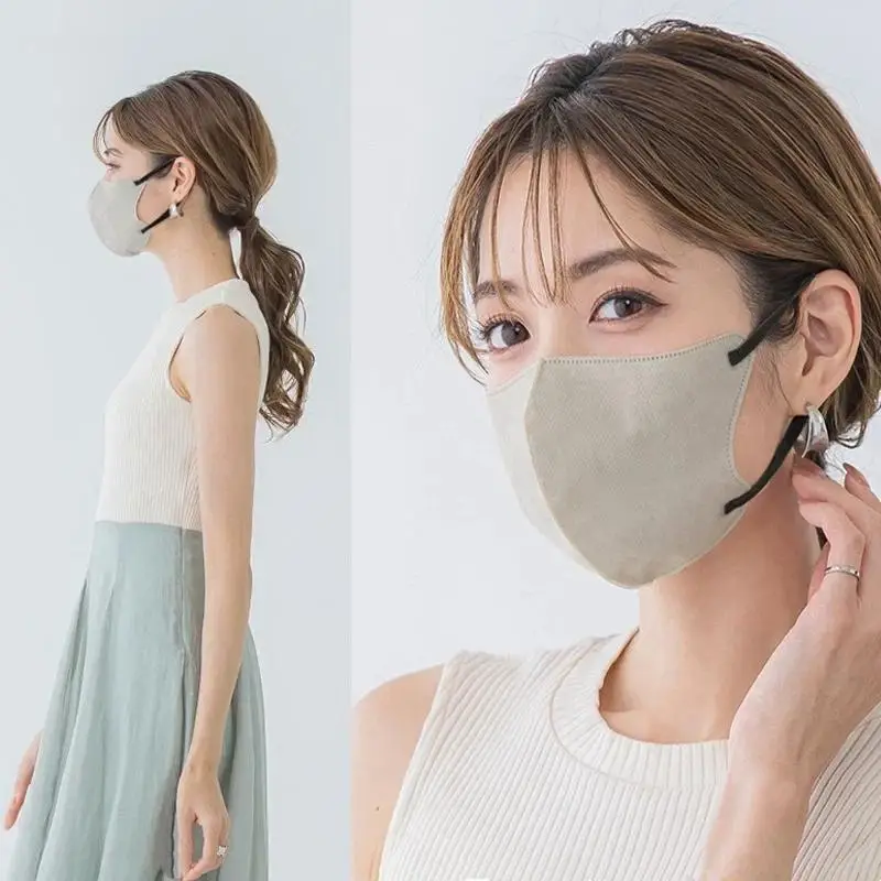 100 Stück Gesichtsmasken im japanischen Stil, 3D-Gesichtsmaske für Erwachsene, atmungsaktive Einwegmasken – Detail 7
