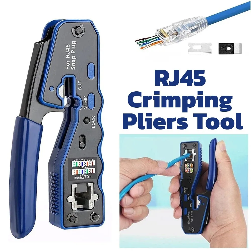 Wire Cutting Network Crimping Tool Stripping Function Pressing Wire Clamp Ethernet Crimping Tool Cable Production Manual Pliers