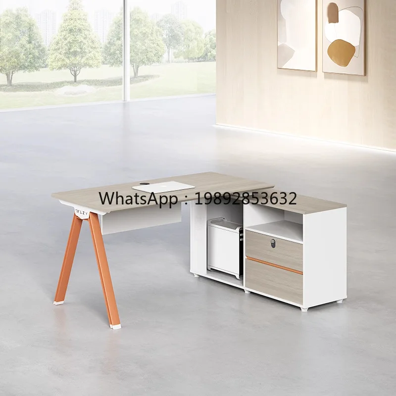 YFY Staff Desk Card Holder Office Desk and Chair Set for Four Employees with Workstation Partition
