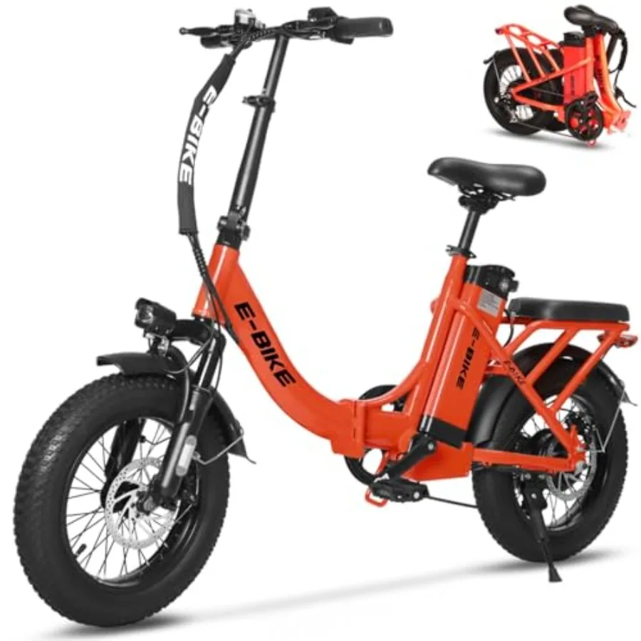 Bicicleta eléctrica para desplazamientos urbanos, cuadro de aleación de aluminio, negro mate, diseño plegable con baterías duales extraíbles para 40-120 km.