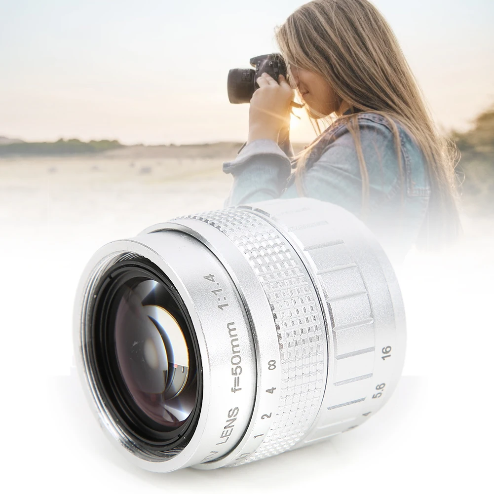 

Объектив 50 мм F1.4 с креплением C, используемый с адаптером для беззеркальных камер Canon, объектив с большой апертурой