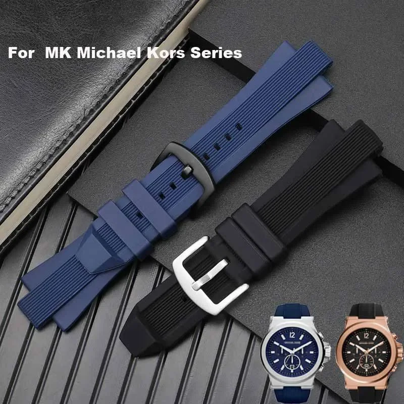 Для серии MK Michael Kors MK8184 MK8152 MK9020 MK8730 MK8761 8295 8296 8445 резиновый ремешок для часов выпуклый силиконовый ремешок 29*13 мм