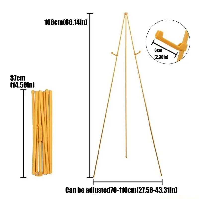 Foldable Tripod Easel Adjustable Metal Easel Stand For Artwork Posters Photos view 6