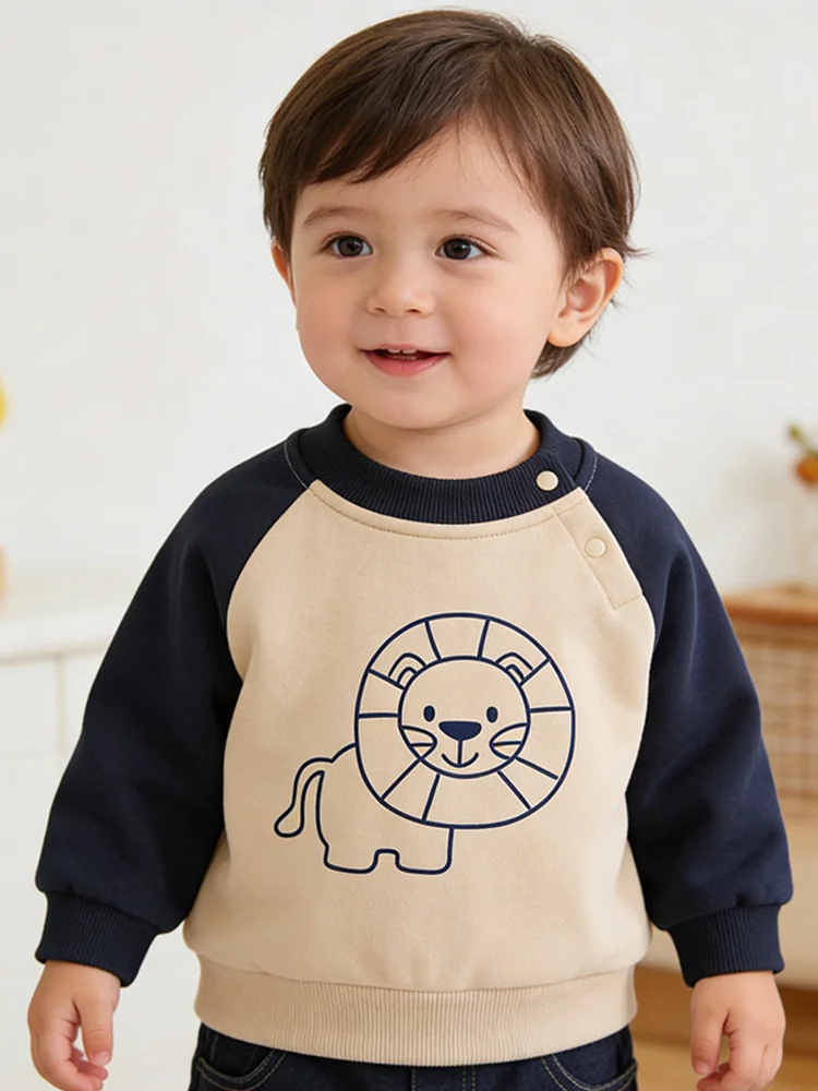 

2026 Musim Semi Anak Laki-laki Свитер Katun Kartun Cetak 1-3 Tahun Anak Perempuan Пуловер Atasan Anak Laki-laki