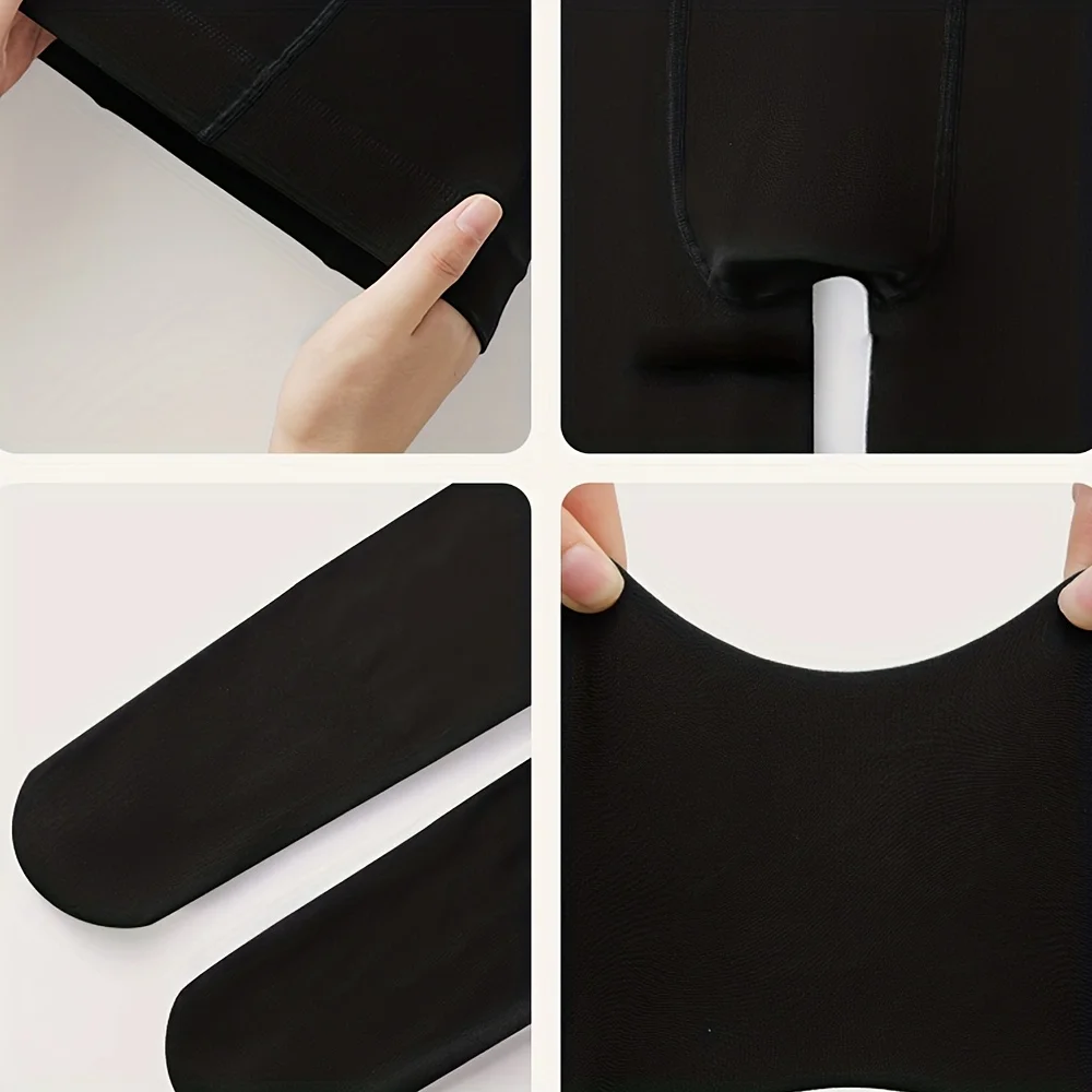 طماق سوداء مخملية للأطفال، يرتدي المراهقين جوارب طويلة بلون موحد صديقة للبشرة #5