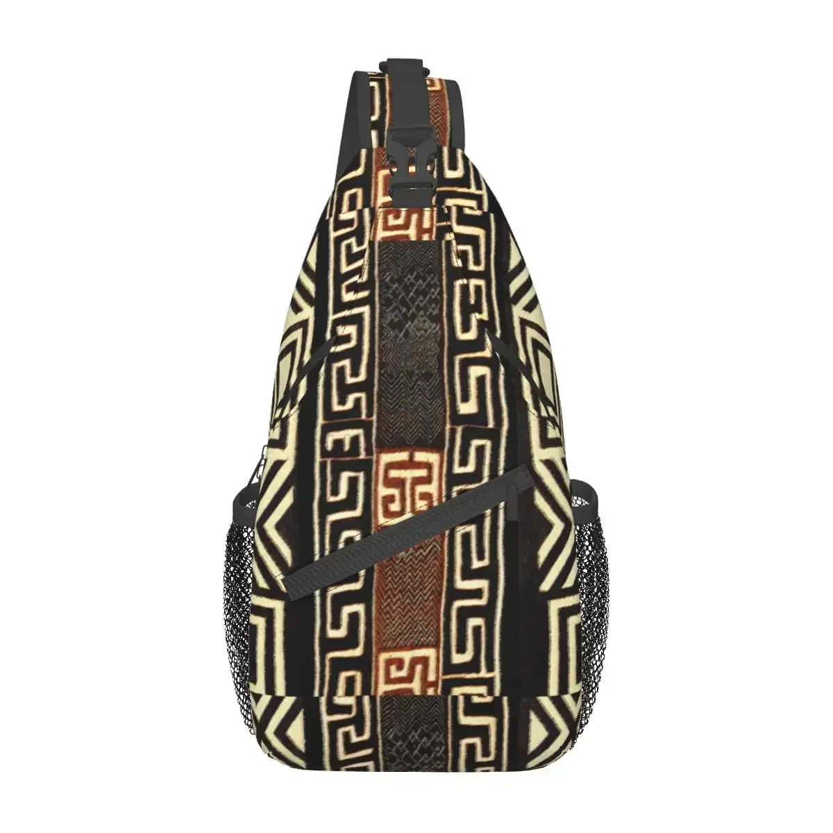 

African Tribal Crossbody Sling Bag Men Women Chest Bag Retro Boho Stripes Shoulder Backpack Daypack for Hiking Travel Cycling
