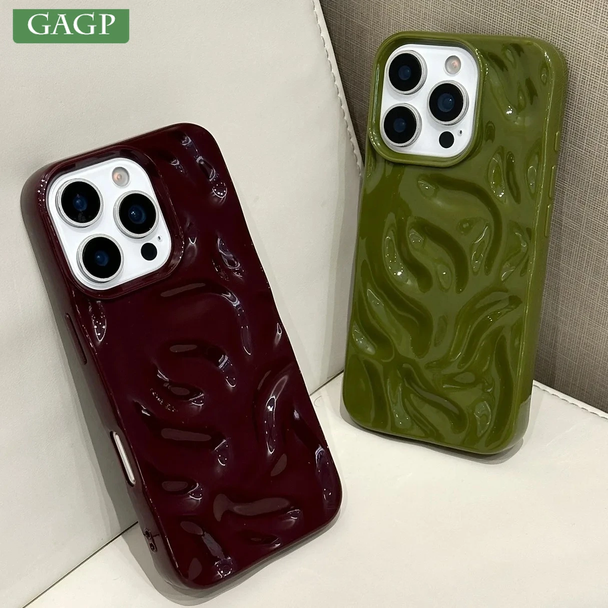 Luxury Ripple Wrinkles Soft Silicone Case for iPhone 16 15 13 11 12 14 Pro Max 16 Plus Candy Cover f