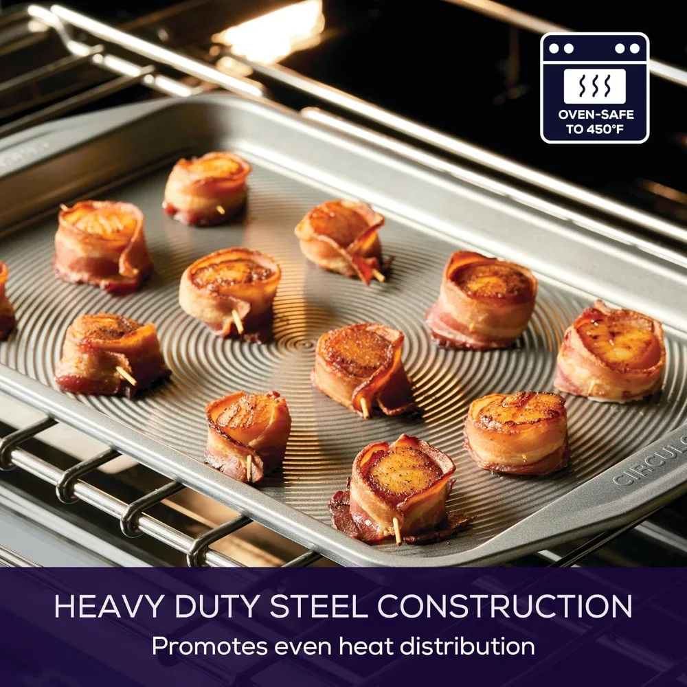 مجموعة أدوات خبز كاملة غير لاصقة مع مقلاة خبز غير لاصقة، ورق كوكي، وعاء خبز، ورق خبز، وعاء كيك ومقلاة مافن/كب كيك