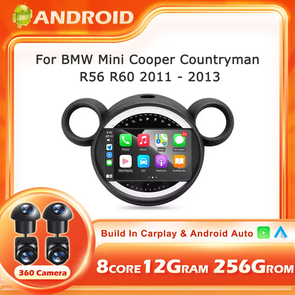 Android 16 For BMW Mini Cooper Countryman R56 R60 2011-2013 Auto Carplay Car GPS Navigation Stereo Multimedia Player Scree Tools