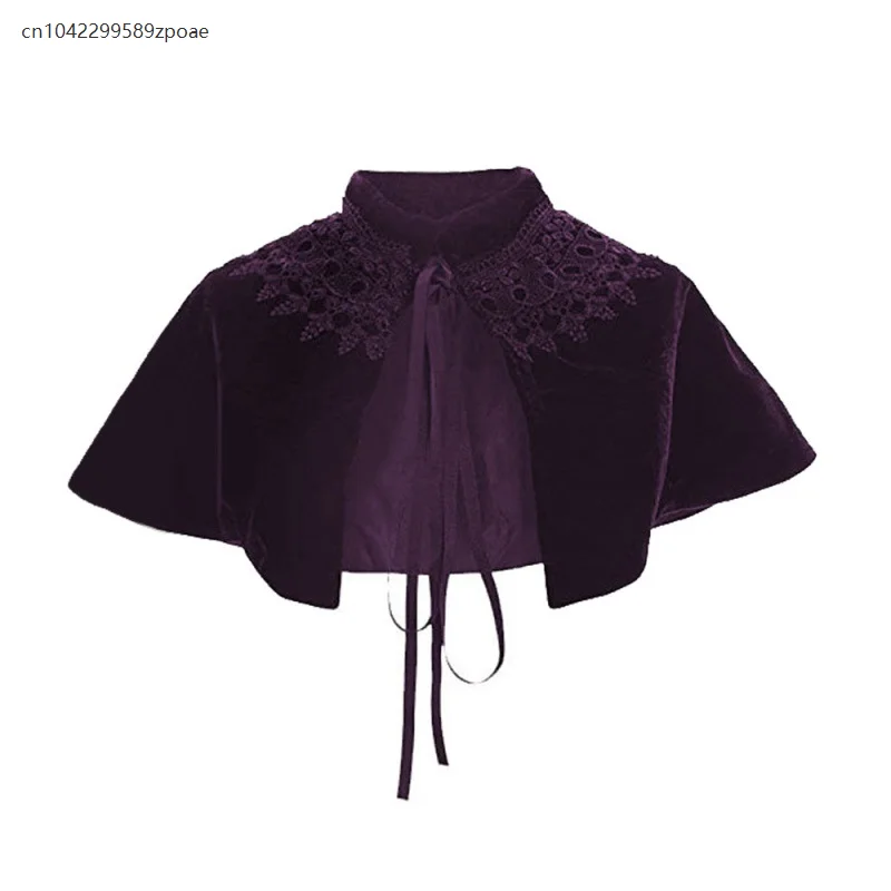 Knight Gold Velvet Cloak Medieval Retro Short Cloak Vampire Halloween Death Cloak Shawl Cosplay Stage Performance Costume 2025