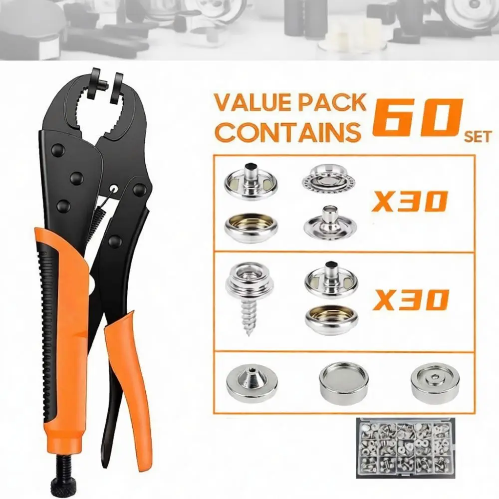 Professional Metal Snap Fastener Pliers Tool Set Stainless Steel Button Setter For Leather Sewing Fabric Hardware Repair