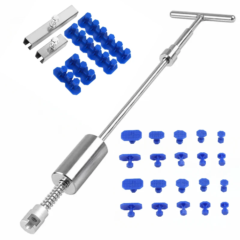 Car Dent Repair Kit, Zoposon Erhalten Sie professionelle Ergebnisse mit unserem Metall-T-Griff-Abzieher und Kunststoff-Klebelaschen! (Ohne Klebepistole) – Detail 10