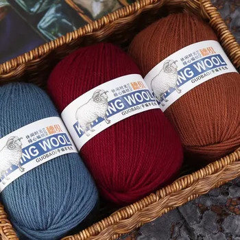 50 グラム/ボール 100% ウール糸ピュアメリノ太い糸手編みスカーフセーター DIY 人形織物材料