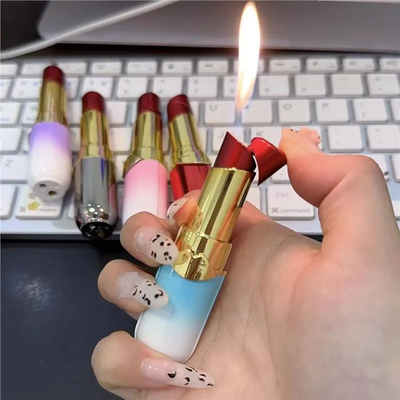 Various Creative Open Flame Press Lighter, Refillable Butane Gas Lighter,  Portable Ignition Tool Outdoor Camping Survival Gift