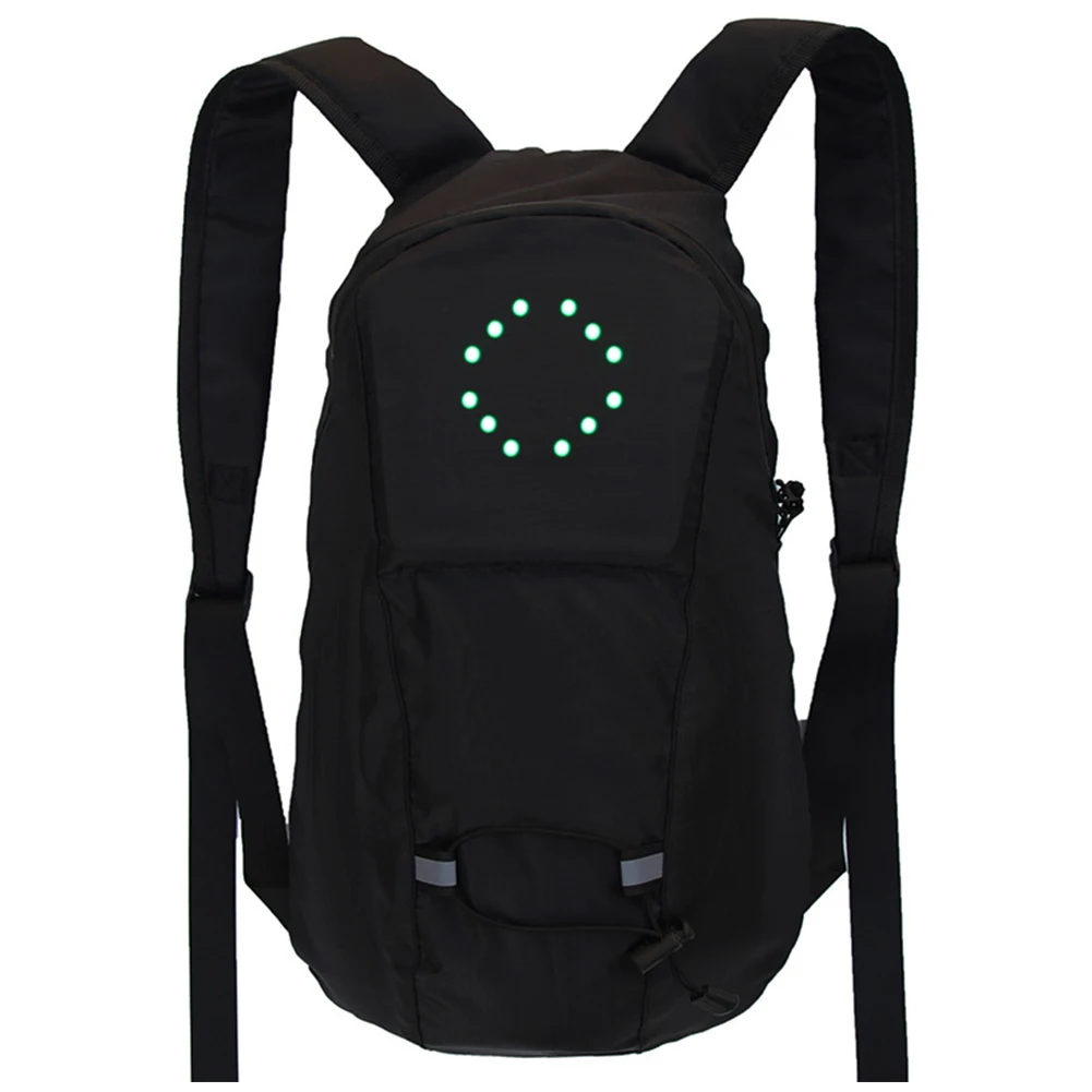 15L Bicycle Backpack with LED Turn Signal Light Cycling Bag Wireless Remote Control for Outdoor Safety Running Riding Climbing