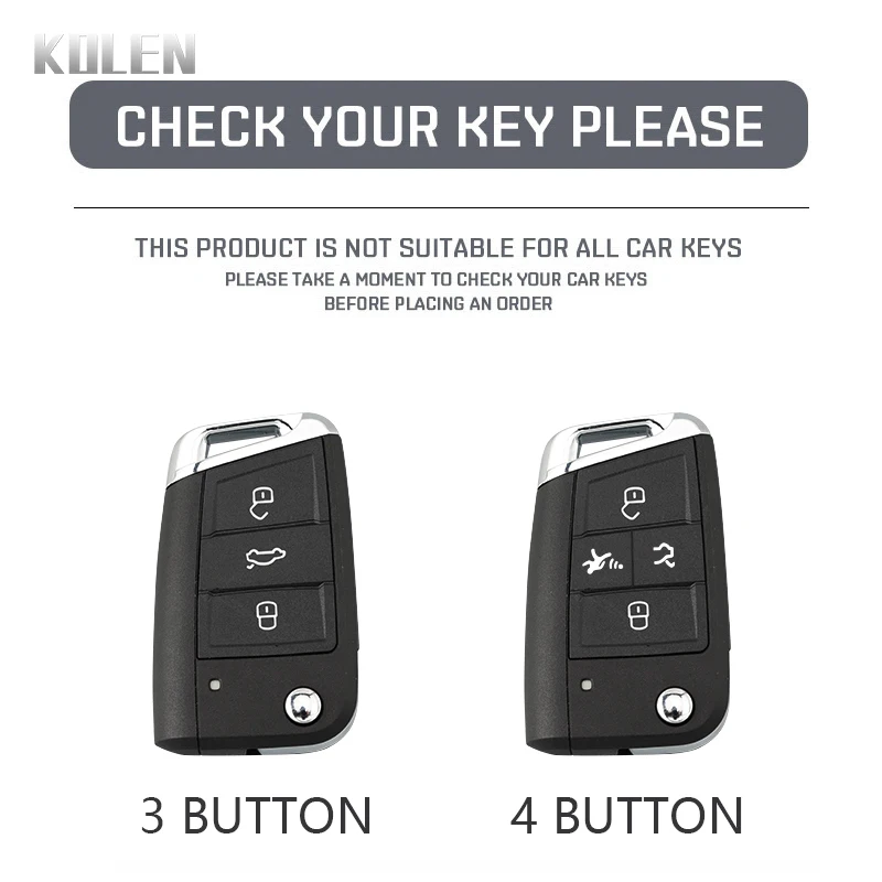 ABS Carbon Fiber Car Key Case Cover Fob For VW Volkswagen Golf 7 MK7 Tiguan MK2 For SEAT Ateca Leon FR 2 Ibiza For Skoda Octavia