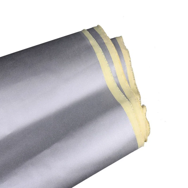 320gsm aramid fiber fabric coated silver cloth Kevlar fireproof heat- insulation coated silver cloth