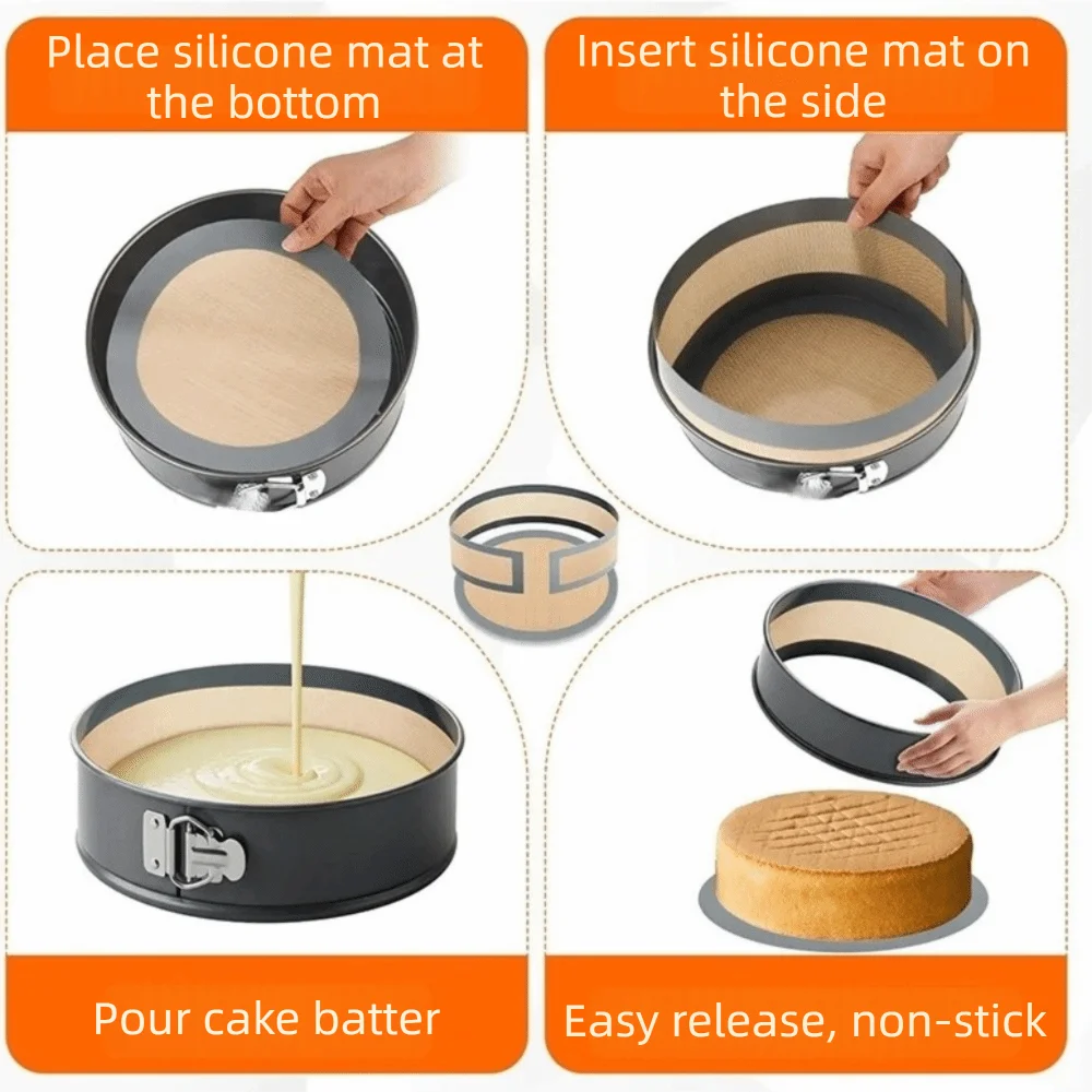 

Non-Stick Silicone Baking Pad Heat Resistant Preventing Sticking Cake Baking Mat Reusable Baking Tray Liner Bread Making