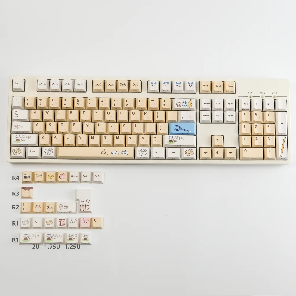 Side engraved keycap cute original high cartoon sublimation light transmission button