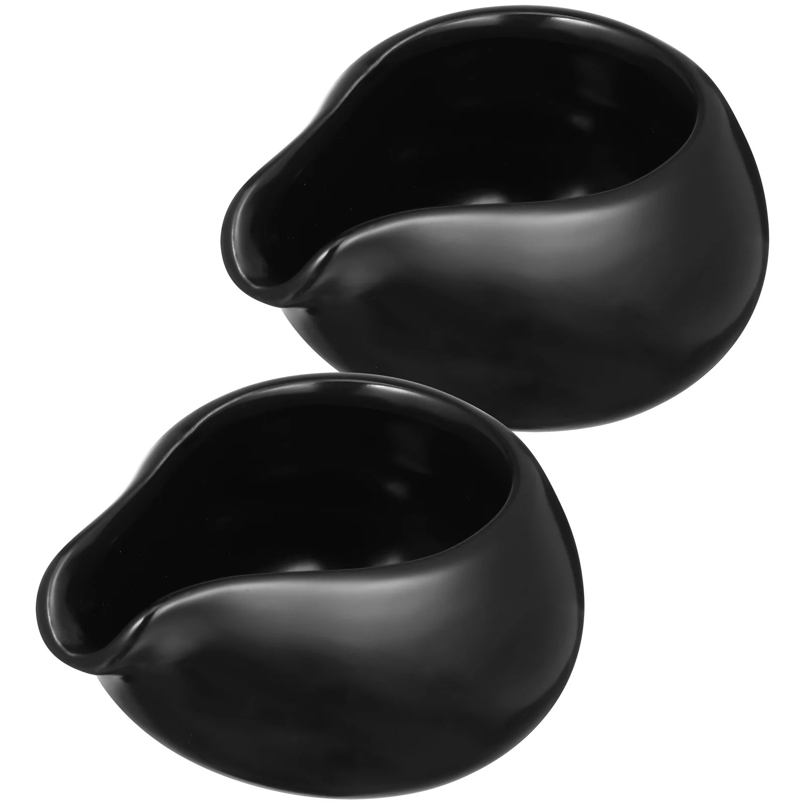 

Ceramic Coffee Creamer Mug Set 2pcs with Lids Reusable Syrup Warmer Sugar Jar Steak Sauce Bucket Mini Jug for Cafe