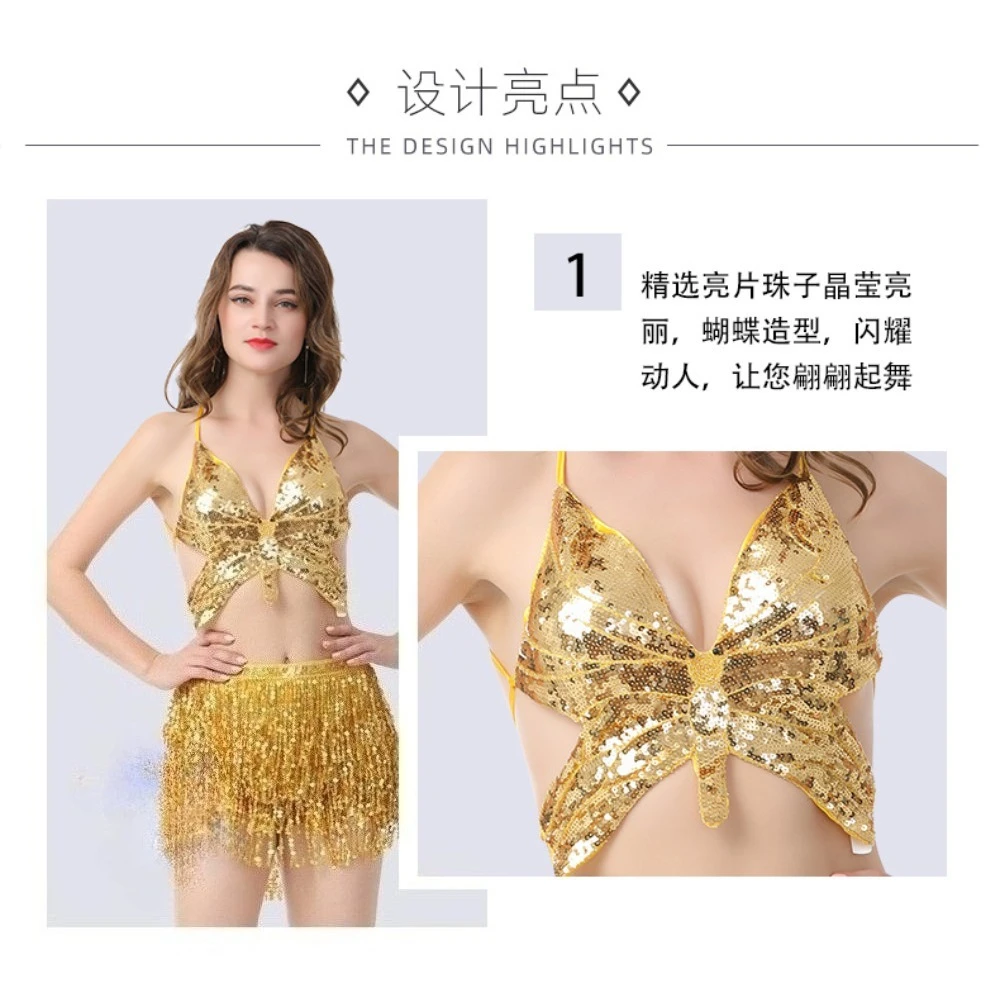 

Tassel Sequin Stage Performance Costume Suit Belly Dancing Hotsweet Fashion Clothes Women Clothing Latin Dance Wear Elegant