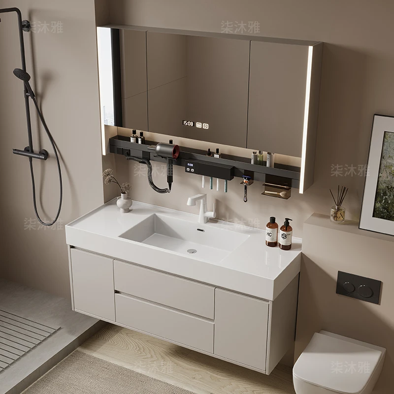 

Nordic Simple Bathroom Cabinets Mirror Vintage Vanity Storage Bathroom Cabinets Makeup Closet Mueble Organizador Furniture
