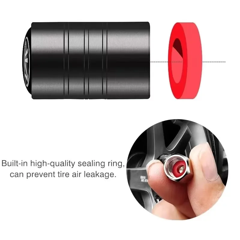 4PCS Car Wheel Tire Valve Tyre Air Cover Auto Accessories Case for Audi S3 S4 S5 S6 S7 S8 RS3 RS4 RS5 RS6 RS7 RS8 Q5 Q6 Q7 TT 8P