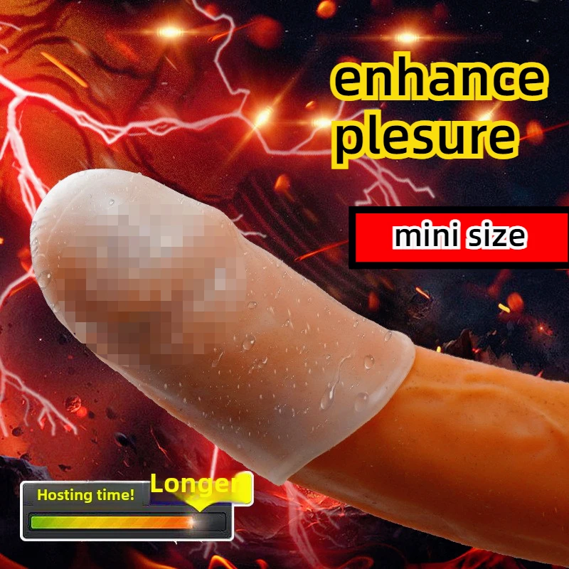 6.5cm Mini Glans Penis Sleeve Sex Toys for Men Masturbation Soft Stick Glans Exercise Penis Enlarger Delay Time Adult Toys