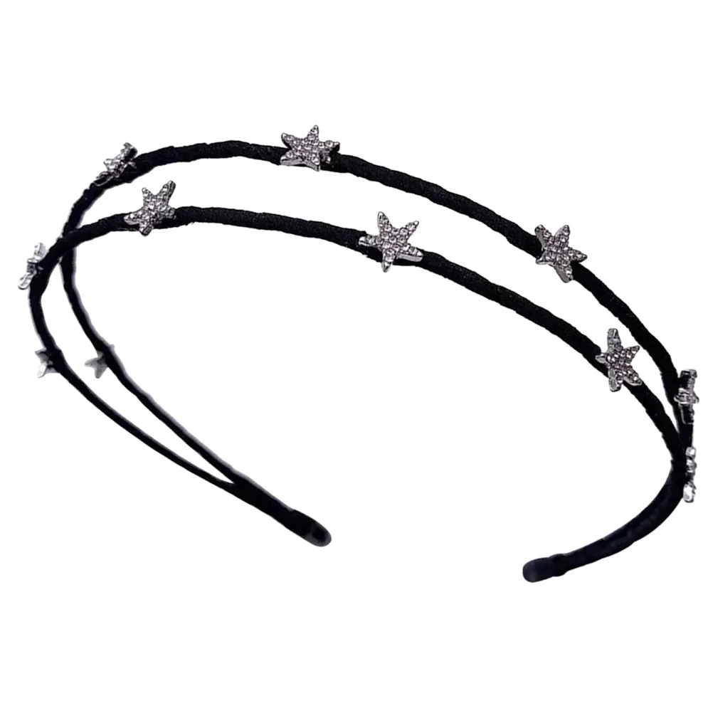 Luxury Alloy Rhinestone Hair Hoop Lightweight Exquisite Star Design Headdress for Women Prom Party Wedding Church Picnic Dance