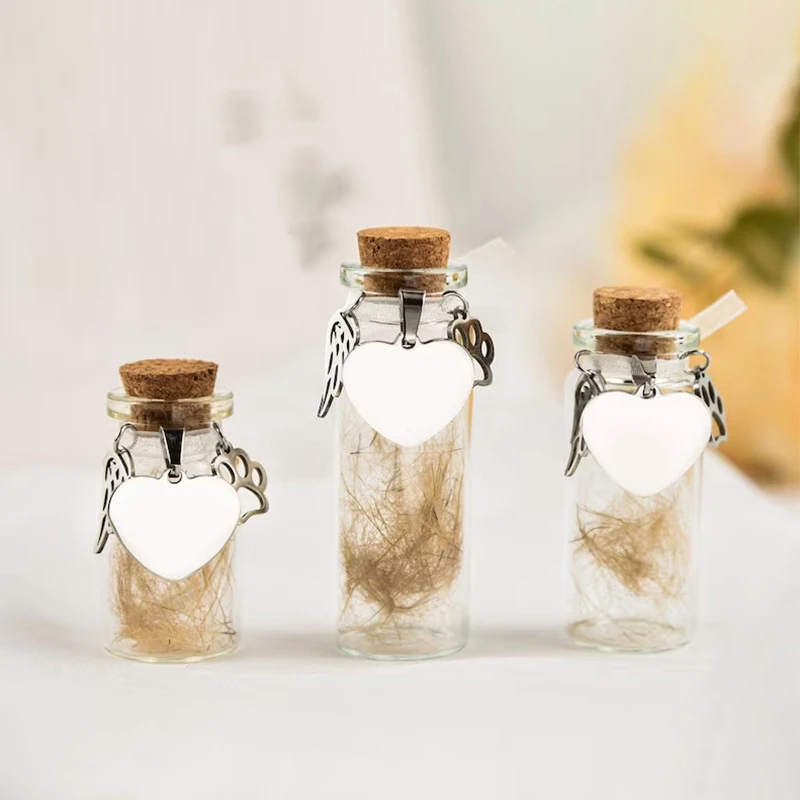 1 قطعة زجاجة تذكارية للحيوانات الأليفة لشعر الحيوانات الأليفة الكلاب القطط الفراء زجاجة تذكار تخزين مع 3 اكسسوارات الفضة الحيوانات الأليفة جرة تذكارية الحاويات #4