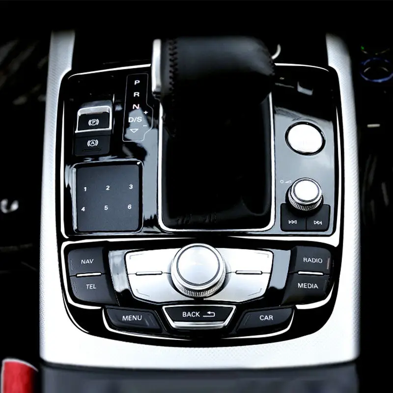 Car Center Gear Shift Panel Cover Soft PVC Plastic Interior Accessories Trim For Audi A6 C7 2012 2013 2014 2015 2016