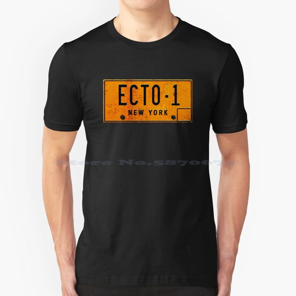 Ecto 1 License Plate T Shirt 100% Cotton Tee Movie Stay Puft Marshmallow Man Slimer Comedy Film Retro Geek Horror Kids