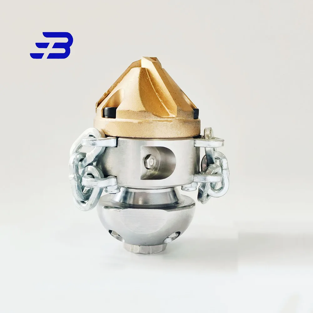 High Pressure Pipeline Dredging Cleaning Diamond Nozzle Rope & Chain Sling Rotating Sewer Nozzle