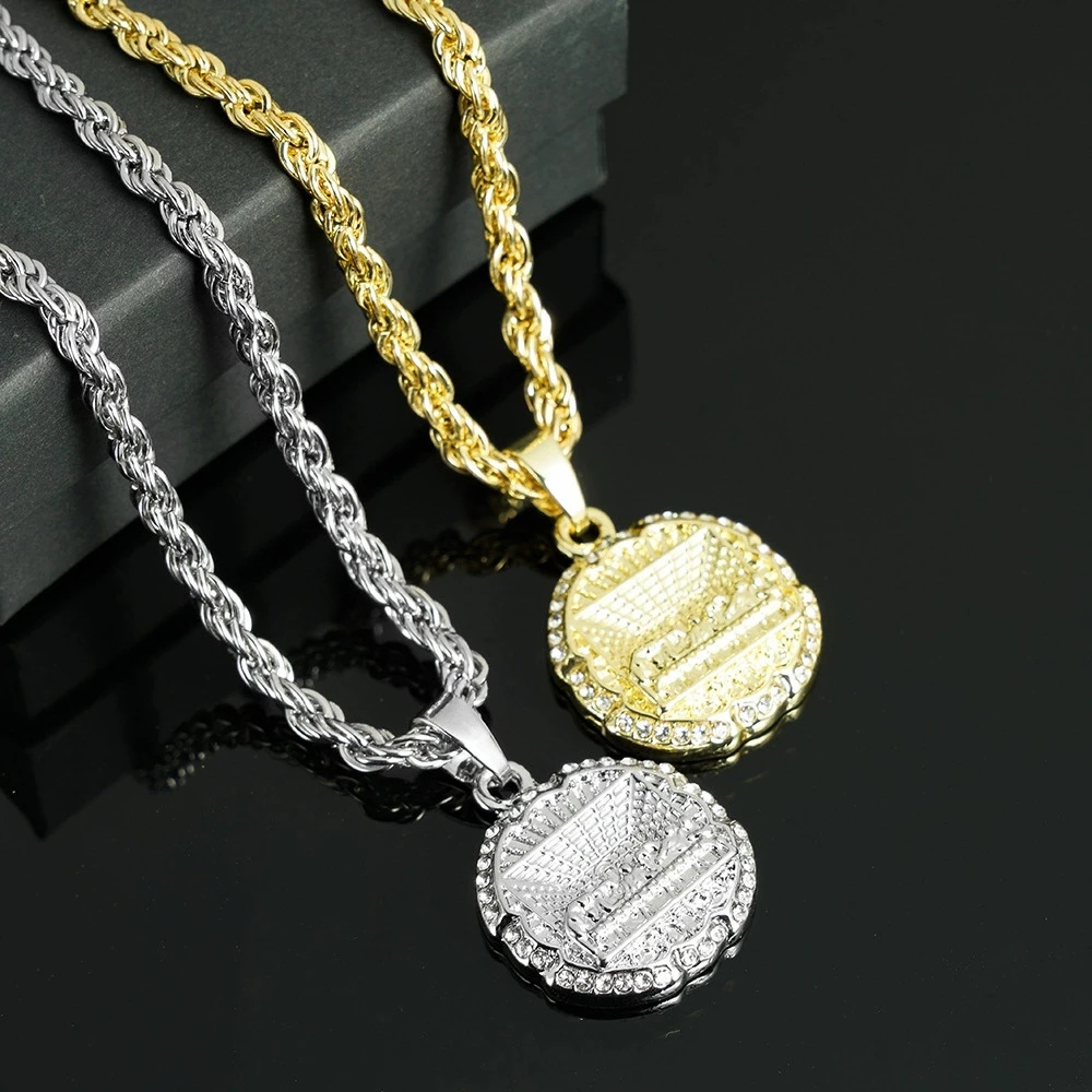 الهيب هوب ميدالية مستديرة العشاء الأخير قلادة قلادة مع 4 مللي متر حبل سلسلة القلائد الموضة للرجال والنساء روك مغني الراب مجوهرات #2