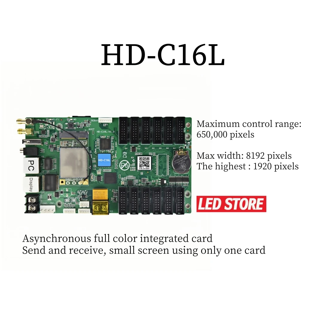 HUIDU HD-C16L Asynchronous Controller for Full Color LED Display Sending Card & Receiver Hdplayer Software