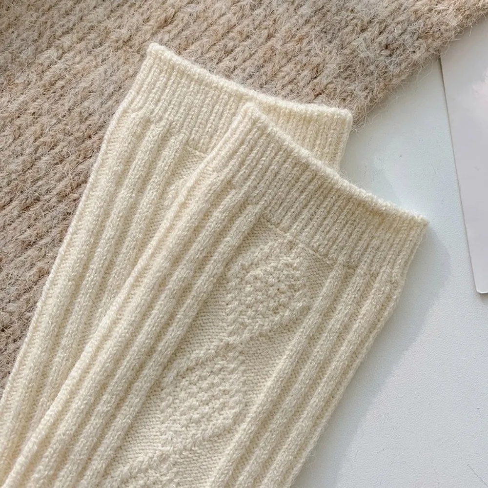 عادية شتاء دافئ تقليد الكشمير الجوارب رشاقته الحرارية منتصف العجل الجوارب تنفس بلون النساء كومة الجوارب #2