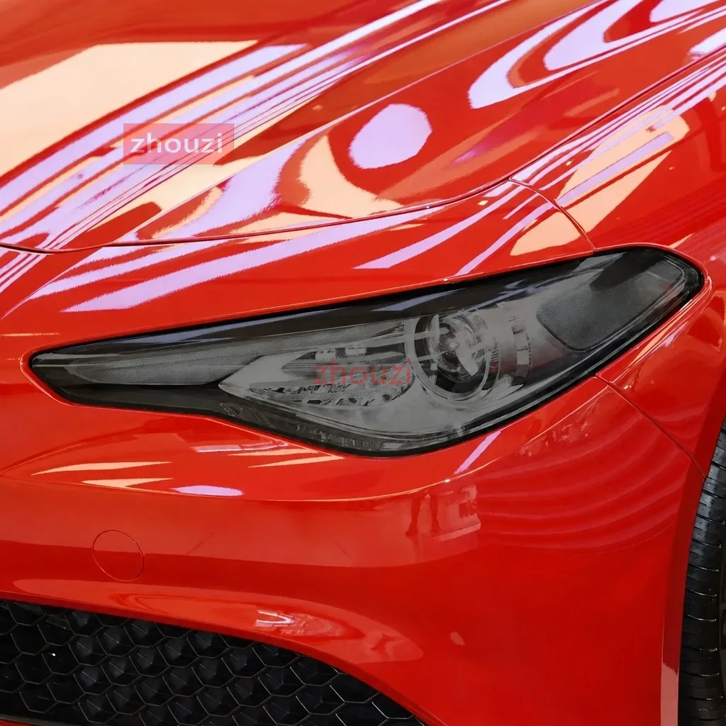 For Alfa Romeo Giulia 952 Stelvio 949 Car Headlight Protective Film Headlamp Transparent Black TPU Sticker 2 Pcs Accessories