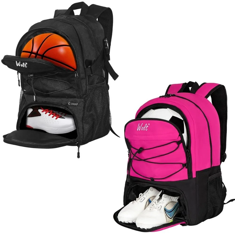 

Large Capacity Basketball Backpack Separate Ball Holder Shoes Compartment Soccer Ball Backpack Waterproof Breathable Sports Bag