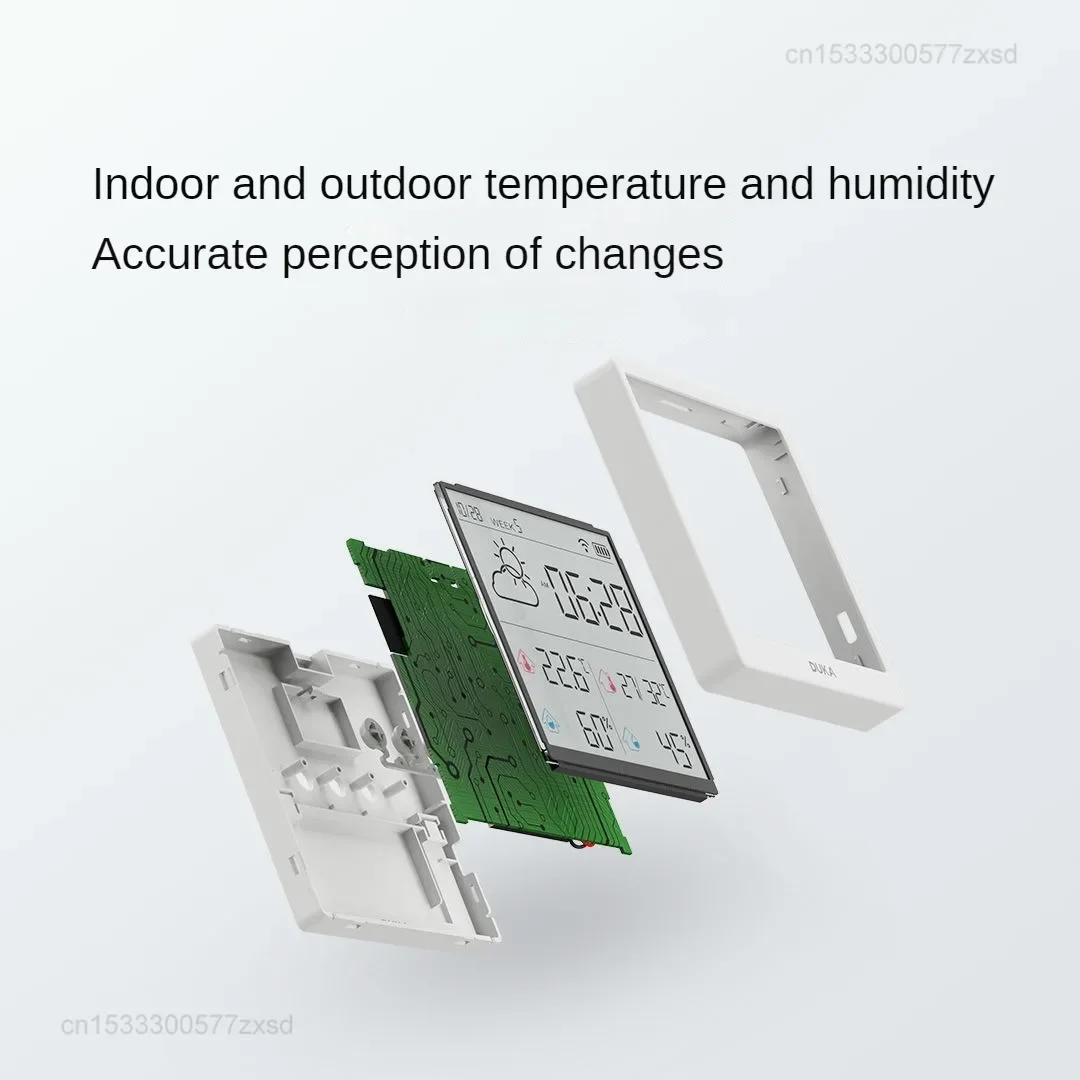 Youpin duka inteligente lcd eletrônico digital medidor de umidade temperatura termômetro higrômetro indoor ao ar livre estação meteorológica relógio