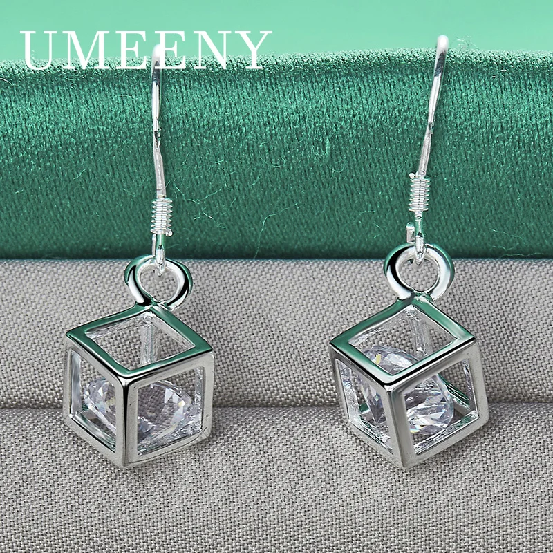

Simple 925 Sterling Silver Delicate Square Zirconia Earrings Women Charms Accessories Fashion Party Gift Jewelry