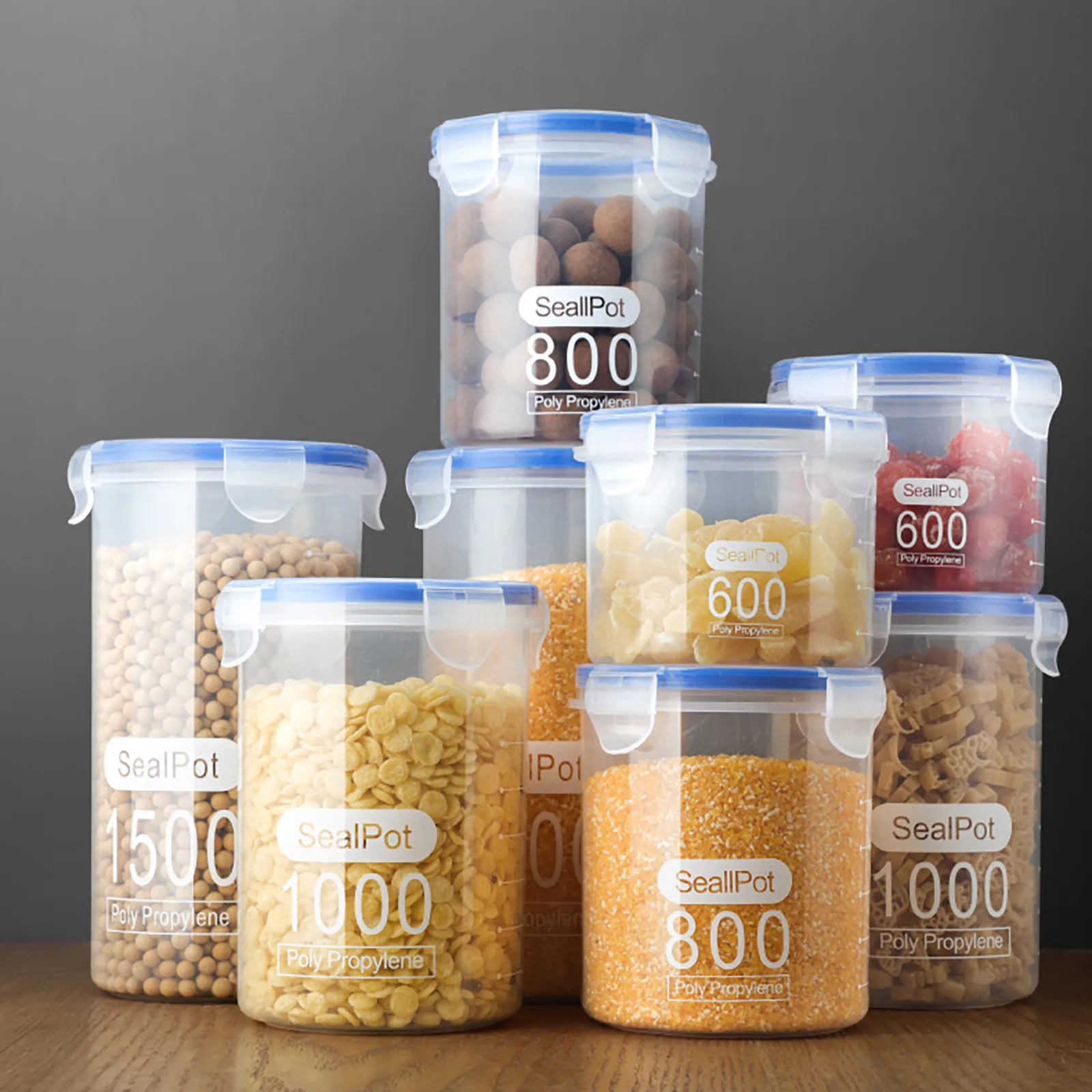 Sealed Food Storage Box Storage Jar Transparent Plastic Jar Kitchen Storage Plastic Preservation Container Grains Sealed Can