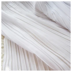 Tessuto Plisse a fisarmonica in tessuto Chiffon plissettato bianco per materiali da cucito per abiti da sposa 150cm 59 