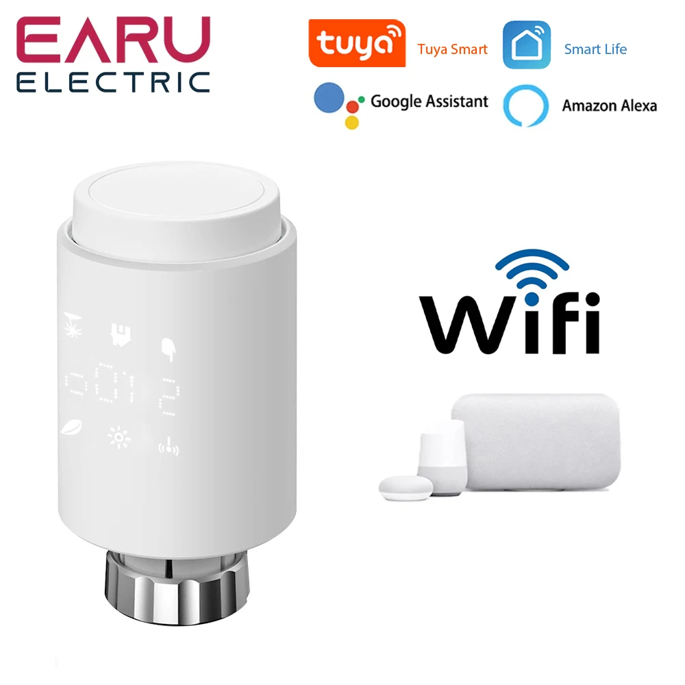 

Tuya Smart WiFi Radiator Actuator TRV Programmable Thermostatic Radiator Valve App Remote Temperature Controller Support Alexa